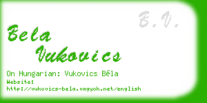 bela vukovics business card