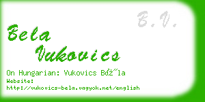 bela vukovics business card